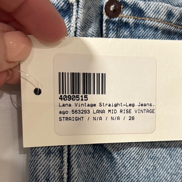 Agolde Light Blue Straight Leg Jeans - Picture 5 of 12